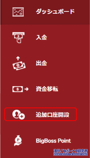 BigBossのダッシュボード